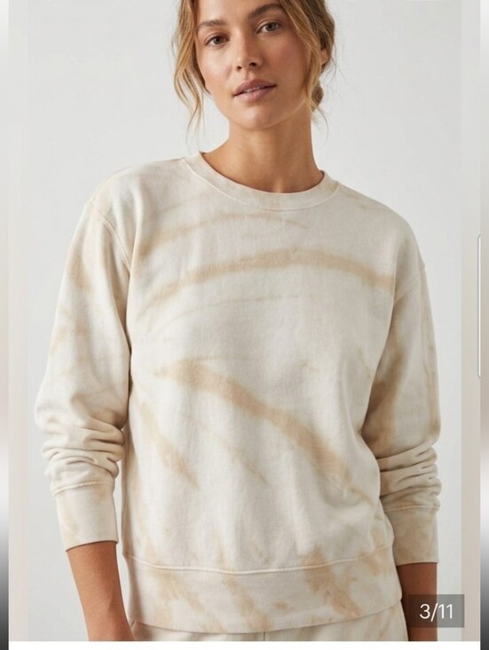 Les Tien Sweaters - LES TIEN Tie-dye Brushed-back Cotton Sweatshirt - Beige